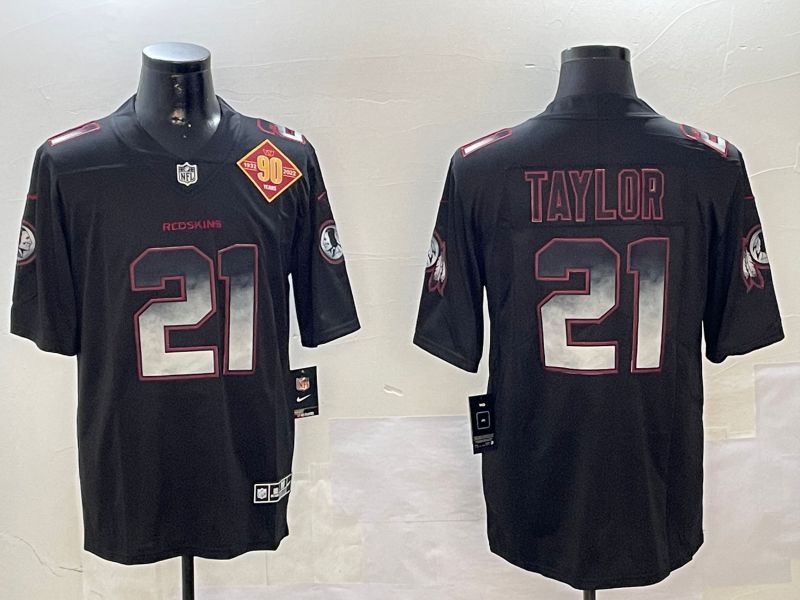 Men Washington Redskins #21 Taylor Black Nike Smoke Fashion 2024 Limited NFL Jersey style 3->washington redskins->NFL Jersey